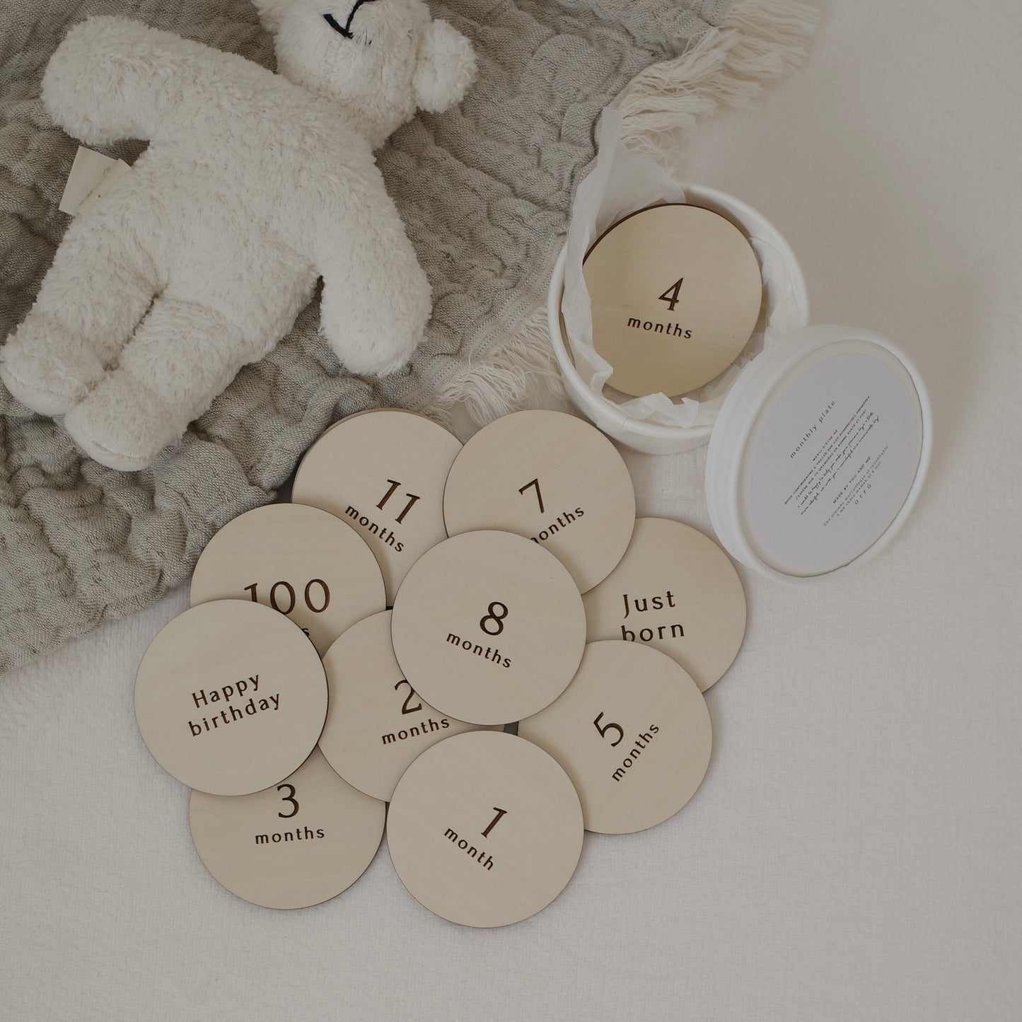 wooden monthly plate