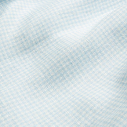 ss24 Skipping Dress - Baby Blue & Milk Mini Check Linen