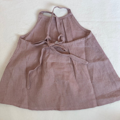 Marbles Pinafore - Dusty Rose Stripe Linen