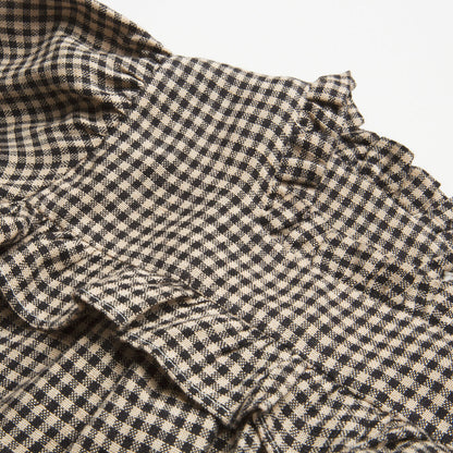 Double Dutch Dress - Black & White Mini Check Linen