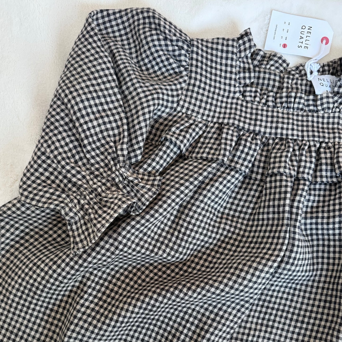 Double Dutch Dress - Black & White Mini Check Linen