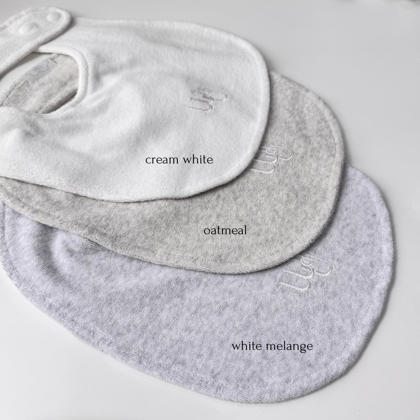 cloud terry bibs ☁️