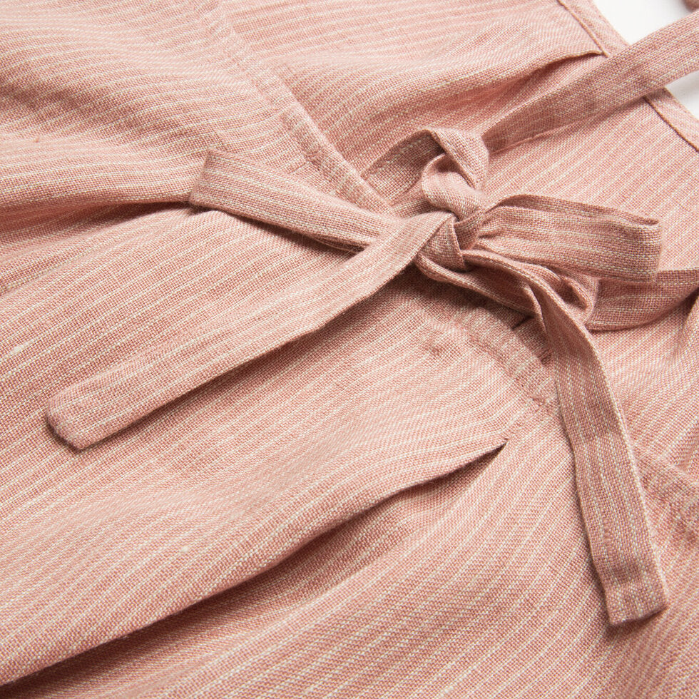 Marbles Pinafore - Dusty Rose Stripe Linen